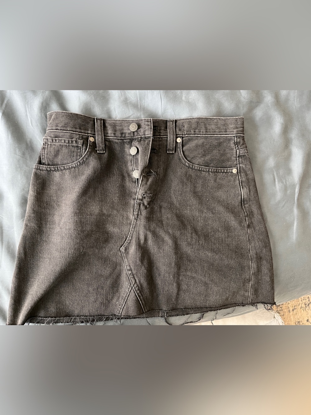 Madewell Charcoal Gray Denim Mini Skirt